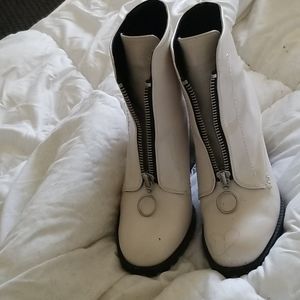 White Ankle boots.
